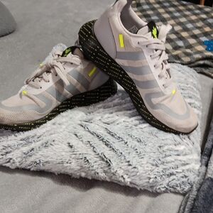 Gray and Yellow Athletic Sneakers